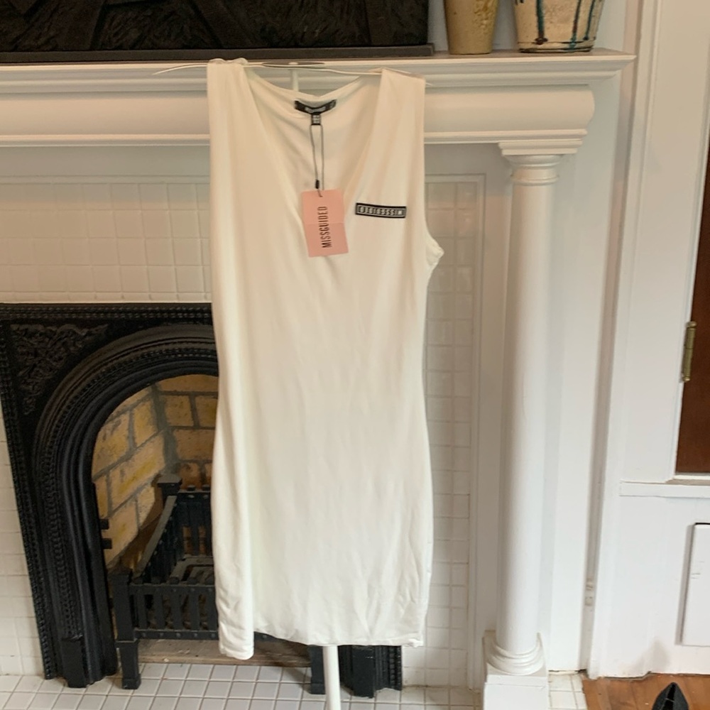 Misguided V neck mini dress-slinky. NWT. Retail 38